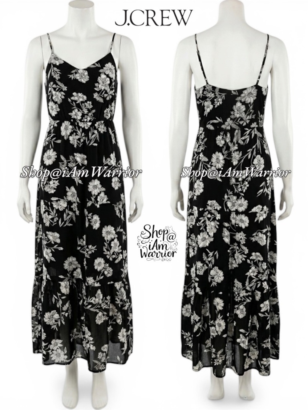 J.Crew NWT black & white floral maxi dress *shop@iamwarrior - Picture 3 of 6